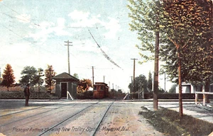 1907 New Trolley Station Pleasant Ave. Maywood NJ Postkarte RR - Bild 1 von 2
