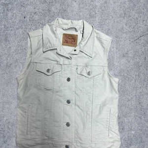 Levi Strauss gilet denim lavaggio leggero bianco camionista biker uomo medio - Foto 1 di 5