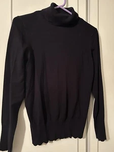 Woman's Dorothy Perkins Roll Neck Navy Blue Long Sleeve Soft Knit Jumper UK 10 - Picture 1 of 9