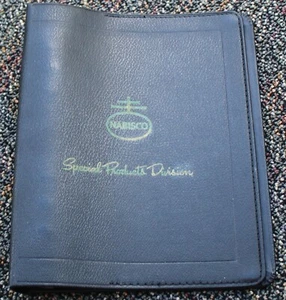 1950's NABISCO 6-RING A5 LEATHER CLASSIC SIZE NOTEBOOK SPECIAL PRODUCTS DIVISION - Picture 1 of 5