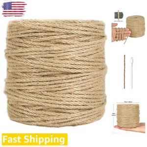 328ft 4mm Natural Jute Twine - Eco-Friendly Craft Rope for Gift Wrapping & Decor - Picture 1 of 9
