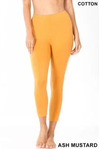 Womens ZENANA Better Cotton Capri 3/4 Length Leggings stretch Pants Yoga - Picture 1 of 48