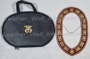 Freimaurer Schreiner Logo Kette Kragenetui + Schreinerkette Kragen Strasssteine rundum - Bild 1 von 8