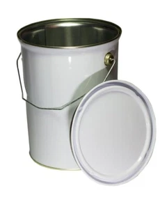 Empty 5 Litre Metal Paint Bucket Tin Can Complete With Lid - Picture 1 of 1