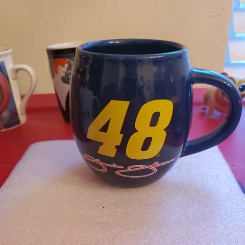 Jimmie Johnson Signature NASCAR Coffee Mug Blue Cover