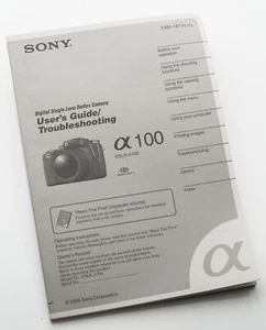 Bedienungsanleitung Sony Alpha A100 DSLR A 100 DSLRA100 a100 Instructions - Bild 1 von 2
