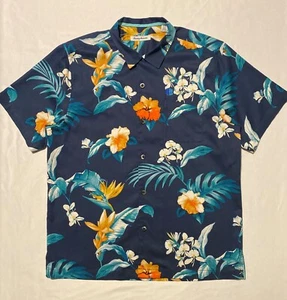 Tommy Bahama Digital Reality Loop Collar Silk Blend Men Hawaiian Shirt Sz L - Picture 1 of 18