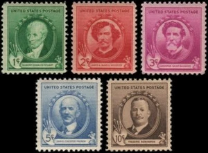 USA #884-888 American Artists Set 1940, 5 Briefmarken postfrisch - Bild 1 von 1