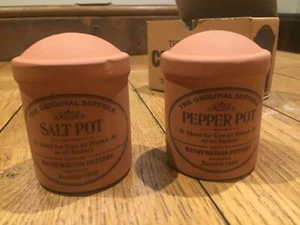 Henry Watson Pottery Salt & Pepper Shakers Original Suffolk Storage Cruet Pot - Picture 1 of 7