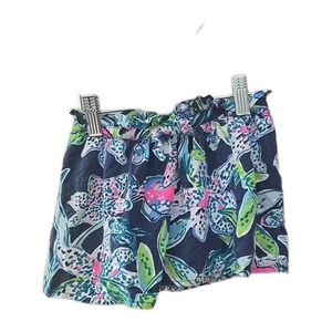 Lilly Pulitzer Karla Navy Blue Floral Tie Waist Skort Kids Girls Size Small - Picture 1 of 6