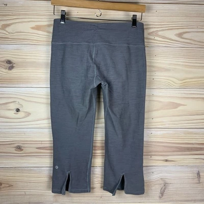Lululemon Pants Womens 6 Gray 19" Cropped Cinch Back Slit Flare Low Mid Rise - Image 1 of 4