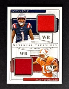 2024 PANINI NATIONAL TREASURES JA'LYNN POLK ROOKIE RC JALEN MCMILLAN JERSEY /49 - Picture 1 of 2