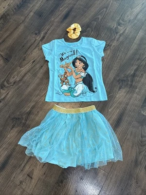 Disney Princess Jasmine 套装薄纱蓬蓬裙和上衣 5 码 — 第 1/4 张图片