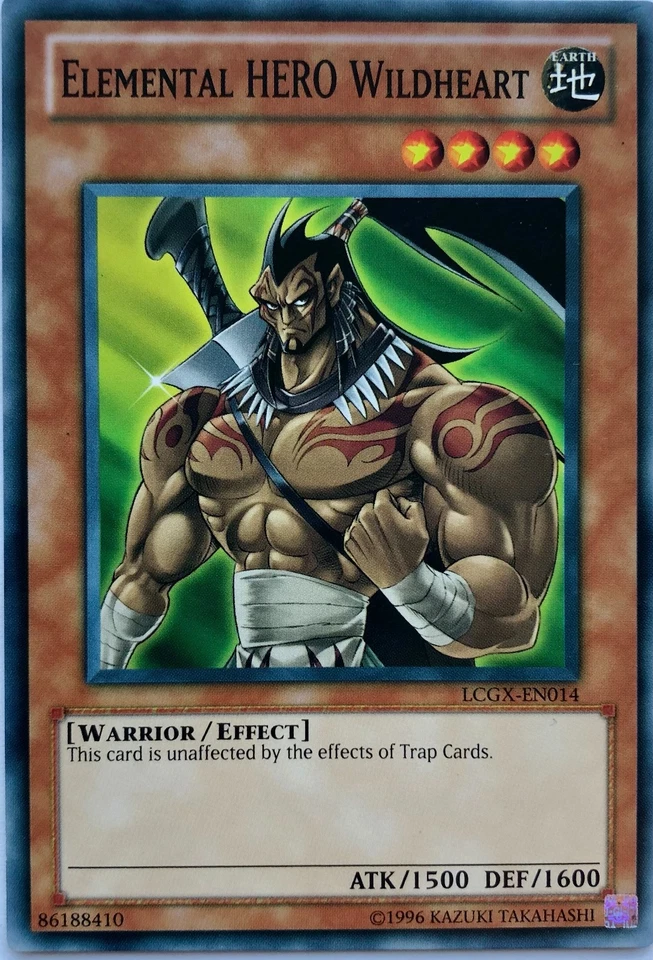 Yu-Gi-Oh! TCG Elemental HERO Wildheart LCGX-EN014 Common Unlimited Ed Near Mint - Image 1 of 2