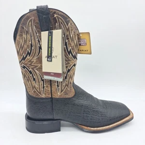 Botas de rebote Ariat Arena para hombre talla 10,5 negras elefante caballo salvaje tostado occidental - Imagen 1 de 16