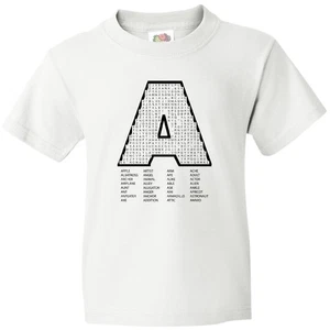 Inktastic A Word Search Puzzle Youth T-Shirt Hide Find Seek Hobby Mind Activity - Picture 1 of 6