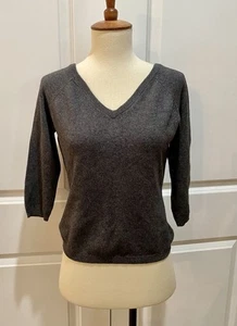 The Limited Sweater Grey Cashmere Silk Luxury Lightweight 1990s Y2K V Neck S/M - Picture 1 of 12