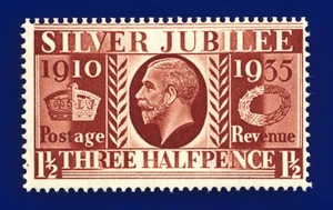 SG455 1935 11/2d rojo-marrón plata Jubilee tipo III NCom12b sin montar como nuevo presa - Imagen 1 de 2