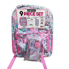 Confetti UNICORN 9 piece Set Backpack With Clear Pouch School Accessories NWT