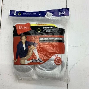 Calcetines de tubo blanco Hanes para hombre talla 6-12 (paquete de 6) - Imagen 1 de 3