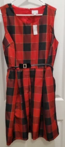 Children’s Place ~ Red Blk Gold Checked w velvet bow belt belt SZ L NEW! - Picture 1 of 10