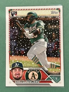 2023 Topps Holiday - #H91 Shea Langeliers (RC)/Athletics/Catcher/Snowflakes - Picture 1 of 2
