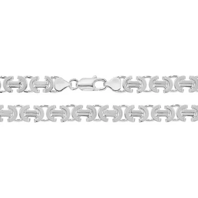 Argento Sterling Bizantina Bracciale Britannico Fatto 925 Punzonato 20.3cm Peso - Immagine 1 di 3