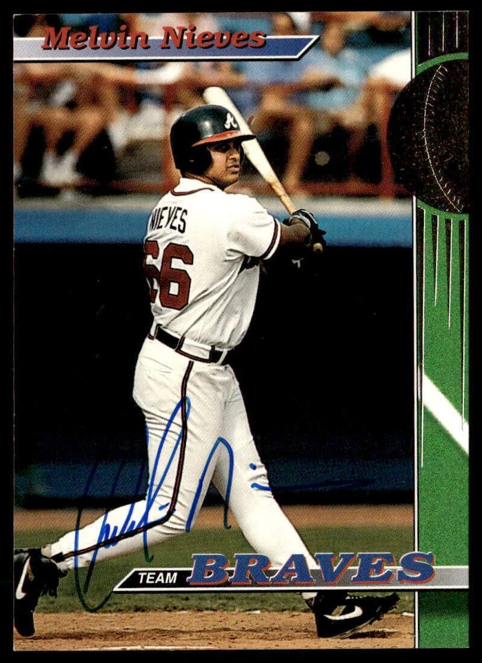 1993 Stadium Club Atlanta Braves #28 Melvin Nieves Auto BASEBALL Atlanta Braves - Image 1 of 2
