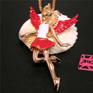 Betsey Johnson vergoldete Kristall Emaille Fee Halskette - Bild 1 von 53