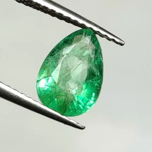 1.65 CT - Natural Zambian Emerald Good Luster Green Gem Pear Shape - 6685 - Picture 1 of 2