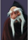 Hooded Gnome Troll Mask Beard Hobbit Old Man Fancy Dress Dwarf Goblin Costume