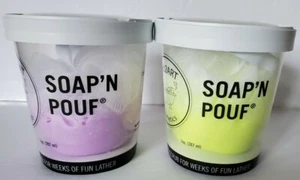 garb2ART Soap'N Pouf Handmade Soap w/Cute Recyclable Bath Pouf Yuzu or Lavender - Picture 1 of 6