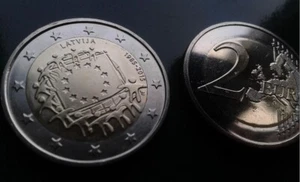 Latvia 2015 year 2 Euro commemorative coin "30 years of EU flag" UNC - Picture 1 of 2