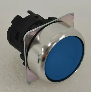 A22NZ-RNA-NAA Omron Pushbutton Switches Blue Metal Bezel Flat Non-lighted Opaque - Bild 1 von 3