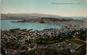 Wellington City and Harbour NZ New Zealand Birdseye Dragon Series Postcard H47 - Picture 1 of 2
