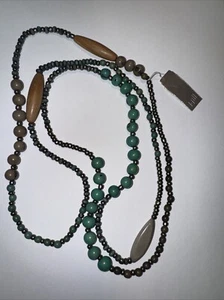 J.Jill ~ NEW Very Cute Pure Jill Good Earth Wood & Acai Necklace NWT - Picture 1 of 4