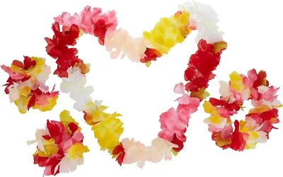 Smiffys Hawaiian Set Deluxe with Garland Headband and Wristband - Multi-Colour - Image 1 of 3