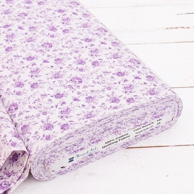 Threadart Cotton Quilting Fabric By The Yard - Vintage - Purple Toile