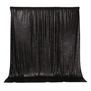 Black Sequin Backdrop Sparkly Photography Glitter Back Drop Curtain Special E... - Picture 1 of 8