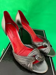Cesare Paciotti Bronze Leather Twisted Strappy Knot Shiny Heel EU 36.5/US 6 - Picture 1 of 11