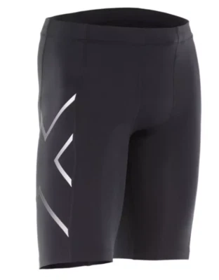 2XU Mens Core Compression Shorts Black/Silver Multisport Large MA3851b BNIB - Image 1 of 4