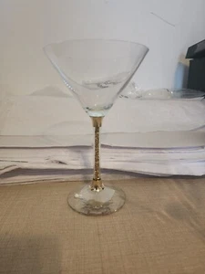 Martini Glasses with Crystal-Filled Stems, Sophisticated Crystal Glassware, - Picture 1 of 3