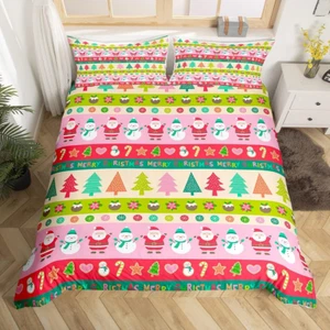 Cartoon Christmas Bedding Set for Kids Boys Girls Santa Claus Snowman Comforter - Picture 1 of 6