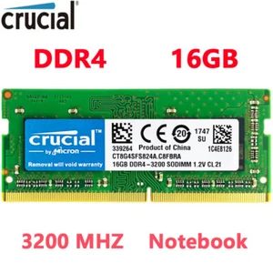 Crucial DDR4 16GB 1X16GB 3200MHz PC4-25600 Laptop 260-Pin SODIMM Notebook Memory - Picture 1 of 11