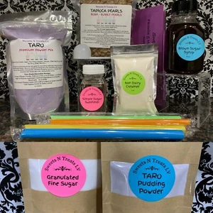 Deluxe TARO Pulver Taro PUDDING Boba Bubble Tea Tapioka Perlen Milchtee DIY KIT  - Bild 1 von 10