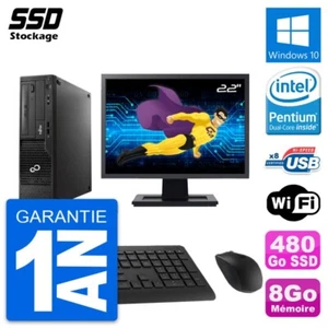 PC Fujitsu E510 Dt Pantalla 22" Pentium G2020 RAM 8Go SSD 480Go Windows 10 Wifi - Imagen 1 de 8