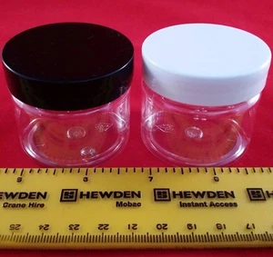 50ml kleine Plastikgläser/Töpfe/Wannen, Basteln/Kosmetik, Watte Schraubdeckel 5,10,20,40 - Bild 1 von 4