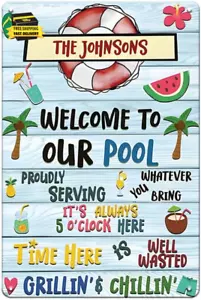 Pool Deko Außenpool Deko Pool BBQ Getränke Party Schilder Poolschild, Sommer - Bild 1 von 7