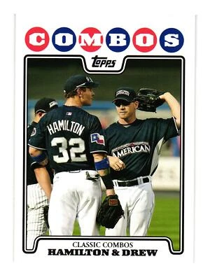 2008 Topps Updates & Highlights #UH112 Josh Hamilton / J.D. Drew - Image 1 of 2