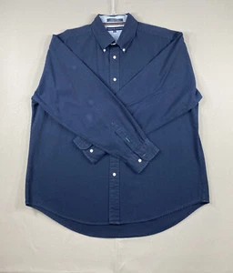 Camisa Tommy Hilfiger para hombre extra grande con logotipo azul cresta con botones manga larga - Imagen 1 de 12